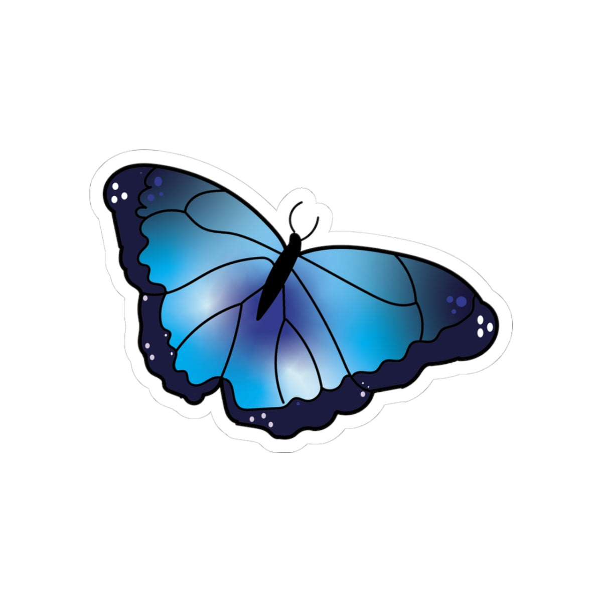 Blue Butterfly Kiss-Cut Sticker