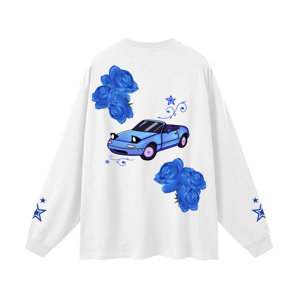 Oversized Unisex Blue Rose MIATA Long Sleeve T-Shirt
